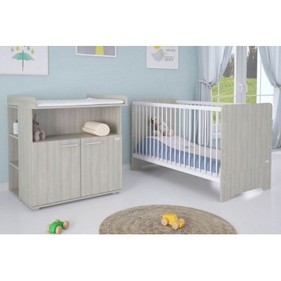 Комната для новорожденного Polini Simple Nordic (вяз), 4 предмета: кроватка трансформер+комод+рамка+полка к комоду