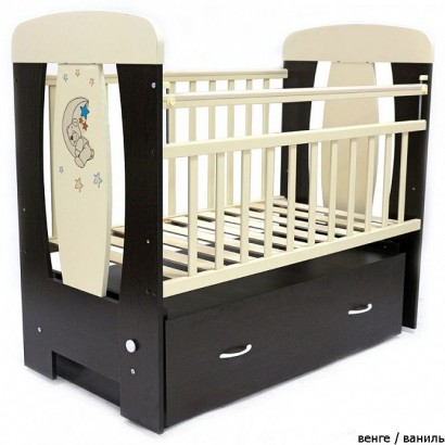 Детская кроватка для новорожденного Топотушки Верона поперечный маятник с ящиком