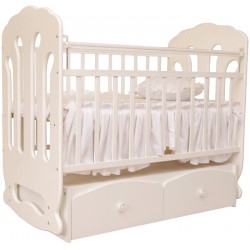 Детская кроватка для новорожденного Агат Папа Карло 2/3 с поперечным маятником и ящиками