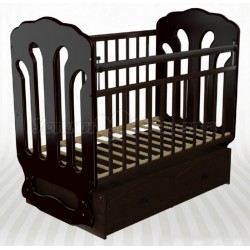 Детская кроватка для новорожденного Агат Папа Карло 2/3 с поперечным маятником и ящиками