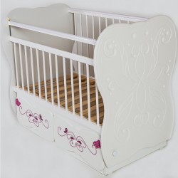 Детская кроватка для новорожденного Сафаня №6 поперечный маятник + закрытый ящик
