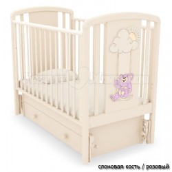 Кроватка для новорожденного Angela Bella Жаклин Мишка на качелях (универсальный маятник+ящик)