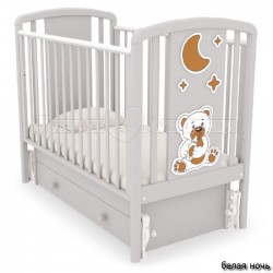 Кроватка для новорожденного Angela Bella Жаклин Мишка с соской (универсальный маятник+ящик)