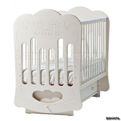 Детская кроватка для новорожденного поперечный маятник Лель Кубаньлесстрой Baby Sleep-3 (тучка) БИ 45.2