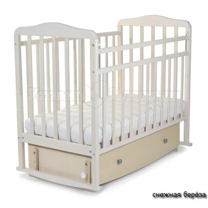 Детская кроватка для новорожденного СКВ Митенька 16300* поперечный маятник с ящиком