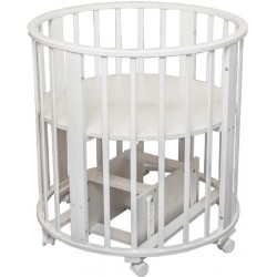 Детская круглая кроватка для новорожденного Агат Папа Карло 1/4 с поперечным маятником