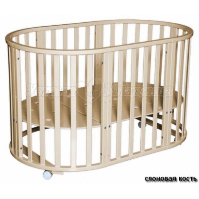 Детская круглая кроватка для новорожденного Антел Северянка 3/1 с колесиками