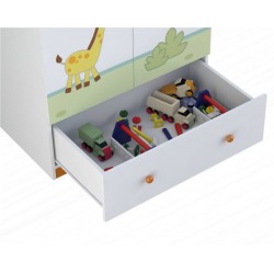 Шкаф для детской комнаты двухсекционный Polini Basic Джунгли