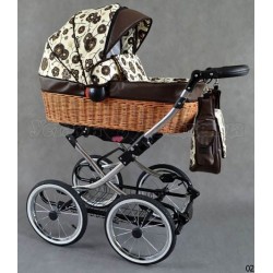 Детская коляска с плетёной корзиной 2 в 1 Kajtex Wiklina