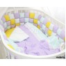 Универсальный комплект в круглую и овальную кроватку ComfortBaby Colorit HappyFamily 7 предметов сатин