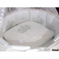 Универсальный комплект для круглой и овальной кроватки Incanto Polini (11 предметов) сатин