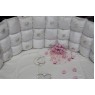 Универсальный комплект для круглой и овальной кроватки Incanto Серебряные листья (7 предметов) сатин