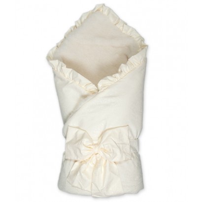 Конверт-одеяло на выписку Сонный гномик "Ваниль" с мехом