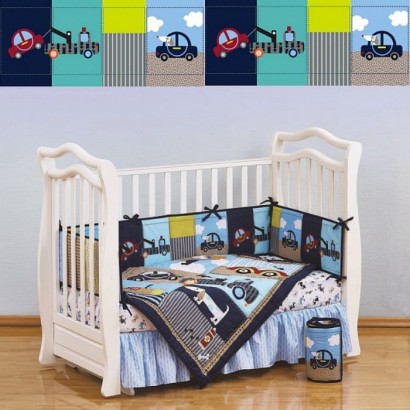 Комплект для детской кроватки из семи предметов Giovanni Transportation (серия Shapito)