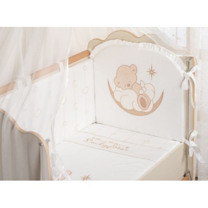 Бампер для детской кроватки Селена 94.11 Под счастливой звездой со съемным чехлом сатин