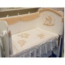 Бампер для детской кроватки Селена 122.11 Совята со съемным чехлом сатин, велюр