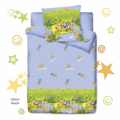1,5 спальное постельное бельё для кровати дошкольника Монис стиль Duck
