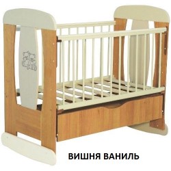Детская кроватка для новорожденного Алмаз мебель Венеция колёса + качалка + ящик