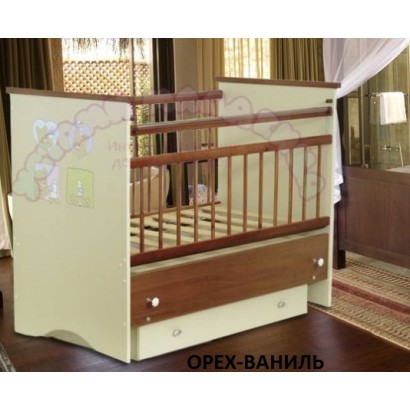 Детская кроватка для новорожденного Бэби Бум Вероника продольный маятник + ящик