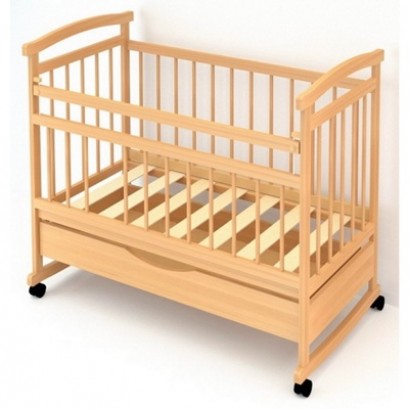Детская кроватка для новорожденного Бэби Бум Алёнка-1 колёса + качалка + ящик