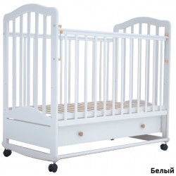 Детская кроватка для новорожденного Лаура-6 колёса + качалка + ящик