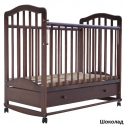 Детская кроватка для новорожденного Лаура-6 колёса + качалка + ящик