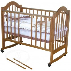 Кроватка для новорожденного Можга Красная звезда Злата С-354 качалка + колёса