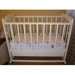 Детская кроватка для новорожденного Ведрусс Радуга-1 колёса + качалка + ящик