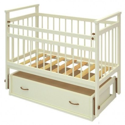 Детская кроватка для новорожденного Бэби Бум Ольга-2 поперечный маятник + закрытый ящик