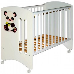 Детская кроватка для новорожденного на колёсах Laluca Софи (Кроха панда) Можгинский лесокомбинат
