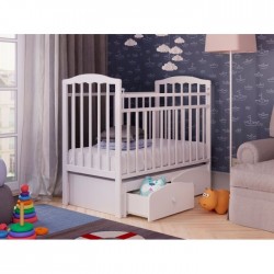 Детская кроватка для новорожденного Агат Золушка-7 с поперечным маятником и ящиками