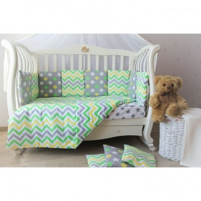 Бортики подушки в кроватку для новорожденных «Летний луг»