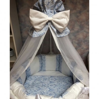 Подушки бортики для детской кроватки «Дуэт голубой»
