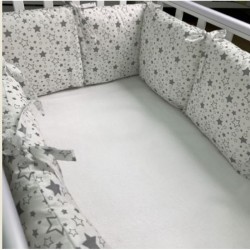 Бортики подушки в кроватку для новорожденных «Звёздочки»