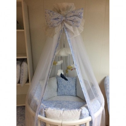 Бортики подушки в кроватку для новорожденных "Небо"