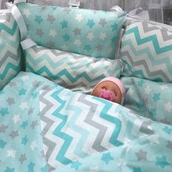 Подушки бортики в детскую кроватку "Мята"