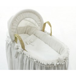 Корзина-переноска плетёная с капюшоном Fiorellino Premium Baby White