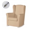 Кресло-качалка с Relax-системой Micuna Wing/Nanny White Кожаная обивка