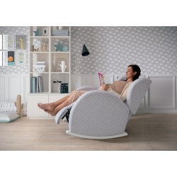 Кресло-качалка с Relax-системой Micuna Wing/Love White Кожаная обивка