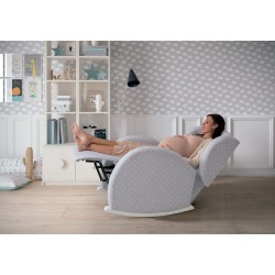 Кресло-качалка с Relax-системой Micuna Wing/Flor White Кожаная обивка