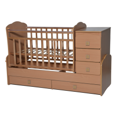 Детская кроватка-трансформер Кедр Martina 1 (маятник поперечный)  фигурные спинки
