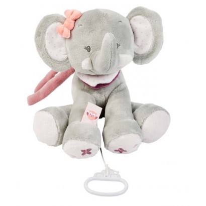 Мягкая музыкальная игрушка Nattou Soft Toy Adele&Valentine Слоник 424059