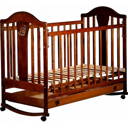 Детская кроватка для новорожденного Наполеон колесо-качалка с ящиком 120x60 см