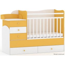 Комната для новорожденного Фея 4 предмета: кроватка трансформер 1400 + комод 1580 + шкаф двухсекционный + стеллаж