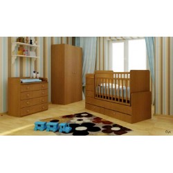 Комната для малыша Фея 2 предмета кроватка трансформер с маятником 1100 + комод 1580