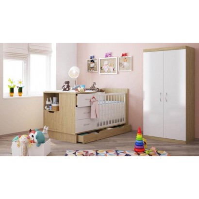 Комната для малыша Polini (Полини) кроватка-трансформер + шкаф двухсекционный