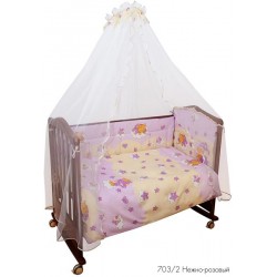 Комплект в детскую кроватку Сонный гномик Мишкин сон, 7 предметов