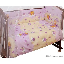 Комплект в детскую кроватку Сонный гномик Мишкин сон, 7 предметов