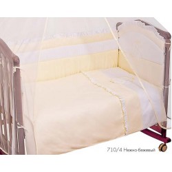 Комплект в детскую кроватку из сатина 7 предметов Сонный гномик Пушистик
