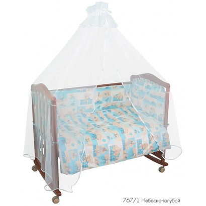 Комплект в кроватку для новорождённого 7 предметов Сонный гномик Топтыжки